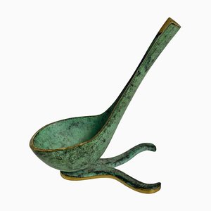 Green Pipe Holder in Patinated Bronze attributed to Walter Bosse, USA, 1960s