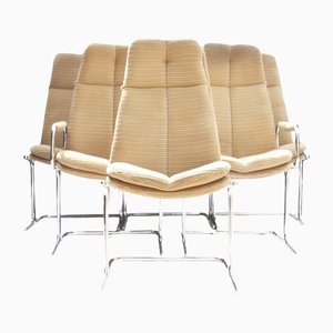 Vintage Corduroy Eleganza Armchairs attributed to Tim Bates for Pieff, 1970s, Set of 6
