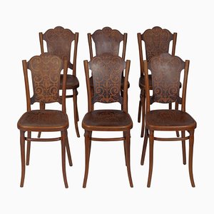 Dining Chairs with Flower Decor Pattern from Thonet, Austria, 1913, Set of 6