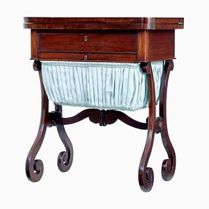 Early Victorian Mahogany Sewing Table