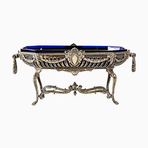Bohemian Crystal and Silver Plated Metal Bowl, 19th Century