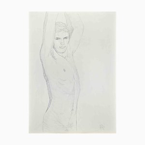 Anthony Roaland, Nude of Young Man, 1981, Pencil Drawing