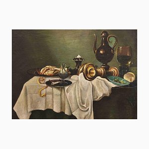 Unknown, Still Life with a Table, Oil on Canvas, 20th Century