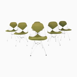 Chrome Wire Bikini Chairs by Eames for Herman Miller, 1960s, Set of 6