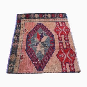 Vintage Turkish Oushak Rug or Doormat Handmade in Wools, 1960s