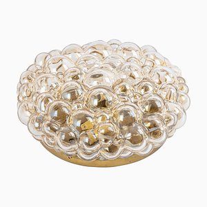 Applique grande ambrata in vetro a bolle di Helena Tynell, Germania, anni '60