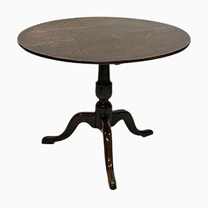 Antique Dutch Tilt-Top Tripod Table in Oak