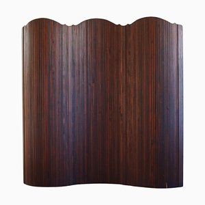 French Art Deco Room Divider in Stained Patinated Pine from S.N.S.A, 1950s