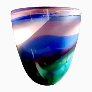 Hand Blown Glass Studio Vase by Ed Burke