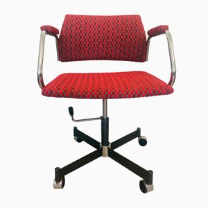 Silla de oficina en rojo y gris de Kovona, años 70