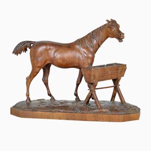 Horse in Front of a Trough, 19th-Century, 1800s