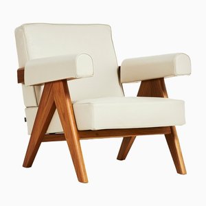 Sedia Capitol Complex in pelle di Pierre Jeannert per Cassina, anni '50