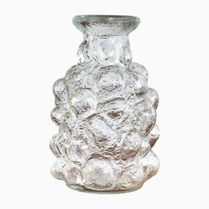 Vaso vintage in vetro a bolle di Helena Tynell per Limburg, anni '60