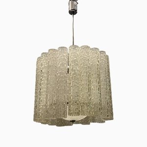 Lampadario Mid-Century in vetro di Murano di Toni Zuccheri, anni '70
