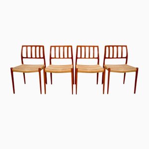 Danish Teak Dining Chairs Model No. 83 by Niels O. Møller for J.L. Møllers Møbelfabrik, 1970s, Set of 4