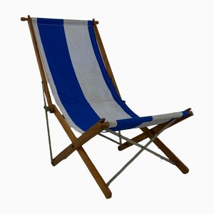 Vintage Foldable Campaign Garden Beach Chair, 1940s