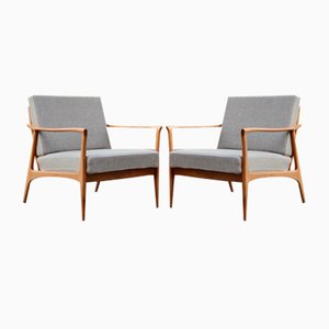 Set of Mid-Century Grey Wool Easy Chair from Wilhelm Knoll Antimott, 1960s