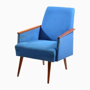 Mid-Century Armchair in Blue Fabric, Germany 1970s