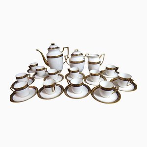 Porcelain Coffee Service Set from Limoges, Set of 27