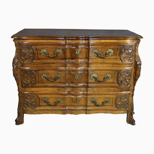 Commode à Tiroirs Mazarine en Noyer, 18ème Siècle