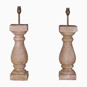 Stone Balustrade Table Lamps, Set of 2