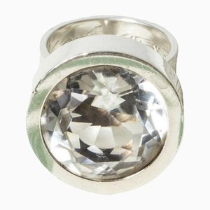 Silber und Bergkristall Ring von Elis Kauppi, 1960er