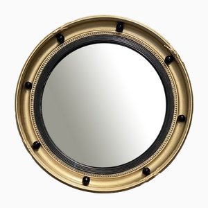 Espejo convexo con decoración dorada, siglo XIX