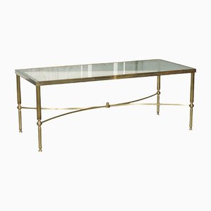 Vintage Hollywood Regency Brass & Glass Coffee Table, 1950s