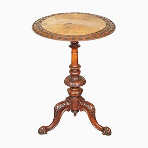 Antique Victorian Burr Walnut Pedestal Table