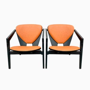 GE460 Butterfly Armchairs by Hans J. Wegner, Set of 2