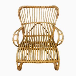 Vintage Rattan Lounge Chair from Rohé Noordwolde