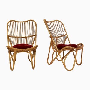Set of Scandinavian Modern Bamboo Armchairs by Viggo Boesen, 1966