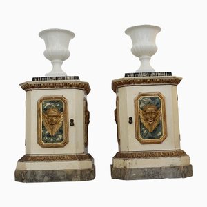 Italian Lacquered Ceramic Vases from Capuani Este, 1890s, Set of 2