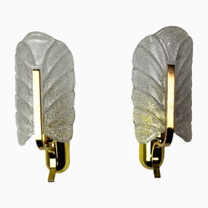 Murano Glass Leaf Sconces by Carl Fagerlund, Germany, 1970s, Set of 2