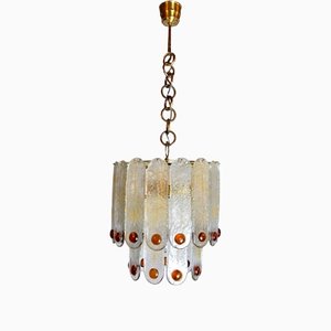 Frosted Murano Glass Chandelier from Mazzega, Italy, 1960s