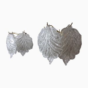 Murano Leaf Sconces from Mazzega, Italy, 1970s, Set of 2