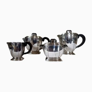 Parisian Silver Edition Coffee and Tea Service by Ravinet Denfert, 1920s, Set of 4