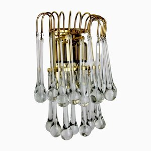 Murano Glass Drop Wall Lamp from Venini, Italy, 1960s