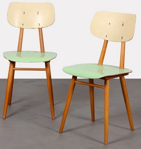 Grüner Stuhl aus Holz von Tone, 1960