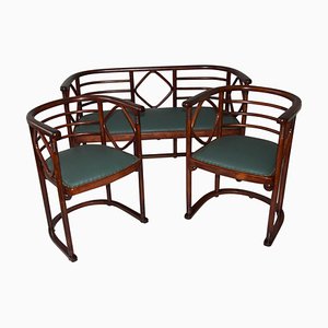 Wohnzimmer Sofa & Sessel Josef Hoffmann zugeschrieben, 1900er, 3er Set