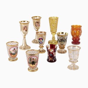 Bicchieri vintage policromi, set di 10