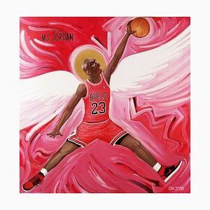 Orest Hrytsak, Michael Jordan, 2018, Mixed Media on Canvas