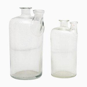 Bouteilles Rustiques en Verre, Début 20ème Siècle, Set de 2