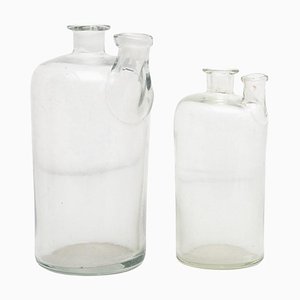 Early 20th Century Rustic Glass Bottles, Set of 2