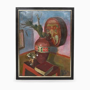 Friedrich Karl Gotsch, Still Life, 1945, Gouache & Oil, Framed