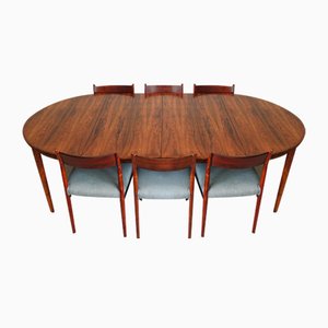 Danish Rosewood Dining Table and Chairs attributed to Arne Vodder for Sibast, 1960s, Set of 7