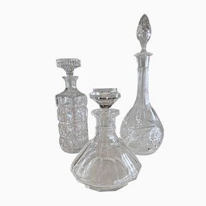 20th Century Crystal Carafes, 1920, Set of 3