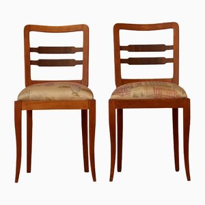 Chinese Silk Upholstery Chairs, 1930s, Set of 2