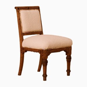 Wood and Bouclé Chair