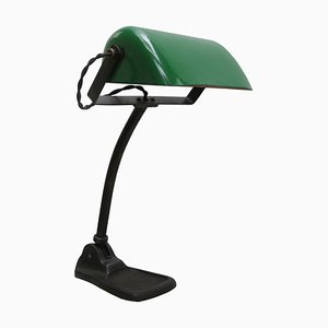 Vintage Industrial Green Enamel Banker Light Table